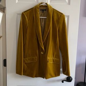 Inc velvet blazer mustard